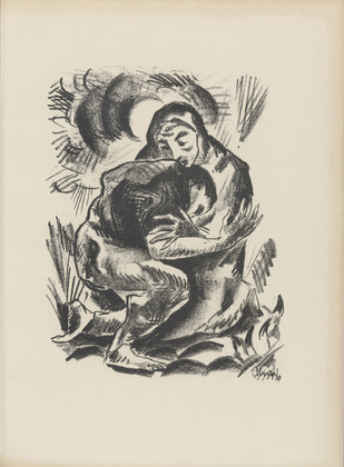 Josef Eberz. Reconciliation (Vers&ouml;hnung) (plate, after p. 268) from Jahrbuch der jungen Kunst, vol. 1. 1920