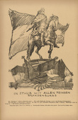 Heinrich H&uuml;bner. In the Dust with All Enemies of Brandenburg (In Staub mit allen Feinden Brandenburgs) (in-text plate p. 12) from the periodical Kriegszeit. K&uuml;nstlerflugbl&auml;tter, vol. 1, no. 3 (16 Sept 1914). 1914
