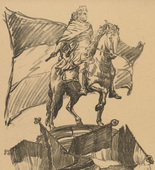 Heinrich H&uuml;bner. In the Dust with All Enemies of Brandenburg (In Staub mit allen Feinden Brandenburgs) (in-text plate p. 12) from the periodical Kriegszeit. K&uuml;nstlerflugbl&auml;tter, vol. 1, no. 3 (16 Sept 1914). 1914