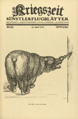 August Gaul. The Bear in the Carpathian Mountains (Der B&auml;r in den Karpathen) (in-text plate, p. 147) from the periodical Kriegszeit. K&uuml;nstlerflugbl&auml;tter, vol. 1, no. 37 (28 April 1915). 1915