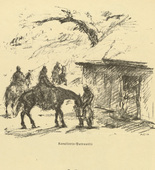 Hans Meid. Cavalry Patrol (Kavallerie-Patrouille) (headpiece, p. 148) from the periodical Kriegszeit. K&uuml;nstlerflugbl&auml;tter, vol. 1, no. 37 (28 April 1915). 1915