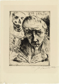 Lovis Corinth. Death and the Artist (Tod und K&uuml;nstler) from Dance of Death (Totentanz). (1921, published 1922)