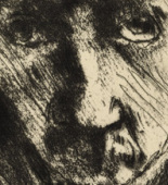 Lovis Corinth. Death and the Artist (Tod und K&uuml;nstler) from Dance of Death (Totentanz). (1921, published 1922)