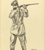 Max Liebermann. Infantryman Shooting (Schiessender Infanterist) (plate, p. 149) from the periodical Kriegszeit. K&uuml;nstlerflugbl&auml;tter, vol. 1, no. 37 (28 April 1915). 1915