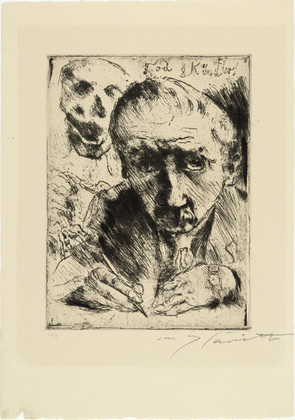 Lovis Corinth. Death and the Artist (Tod und K&uuml;nstler) from Dance of Death (Totentanz). (1921, published 1922)