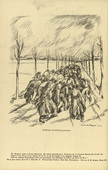 Wilhelm Wagner. Return to the Prison Camp (R&uuml;ckkehr ins Gefangenenlager) (in-text plate, p. 150) from the periodical Kriegszeit. K&uuml;nstlerflugbl&auml;tter, vol. 1, no. 37 (28 April 1915). 1915