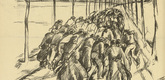 Wilhelm Wagner. Return to the Prison Camp (R&uuml;ckkehr ins Gefangenenlager) (in-text plate, p. 150) from the periodical Kriegszeit. K&uuml;nstlerflugbl&auml;tter, vol. 1, no. 37 (28 April 1915). 1915