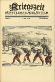 Wilhelm Wagner. Slow March in Zossen (Paradeschritt in Zossen) (in-text plate, p. 151) from the periodical Kriegszeit. K&uuml;nstlerflugbl&auml;tter, vol. 1, no. 38 (5 May 1915). 1915