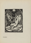 Walter O. Grimm. Untitled (Courtship) (plate, number 1) from the periodical Der schwarze Turm, vol. 1, no. 1 (Feb 1919). 1919
