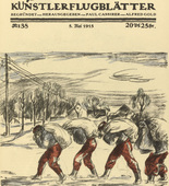 Wilhelm Wagner. Slow March in Zossen (Paradeschritt in Zossen) (in-text plate, p. 151) from the periodical Kriegszeit. K&uuml;nstlerflugbl&auml;tter, vol. 1, no. 38 (5 May 1915). 1915