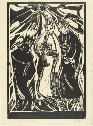 Christian Rohlfs. The Three Kings (Die heiligen drei K&ouml;nige) from the periodical in portfolio form Die Schaffenden, vol. 1, no. 1. (c. 1910, published 1918)