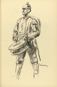 Max Liebermann. Infantry Drummer (Trommelnder Infanterist) (plate, p. 153) from the periodical Kriegszeit. K&uuml;nstlerflugbl&auml;tter, vol. 1, no. 38 (5 May 1915). 1915
