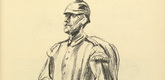 Max Liebermann. Infantry Drummer (Trommelnder Infanterist) (plate, p. 153) from the periodical Kriegszeit. K&uuml;nstlerflugbl&auml;tter, vol. 1, no. 38 (5 May 1915). 1915