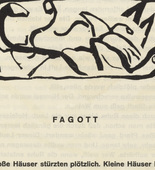 Vasily Kandinsky. Vignette next to "Bassoon" (Vignette bei "Fagott") (headpiece, folio 10) from Kl&auml;nge (Sounds). (1913)