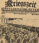 Max Liebermann. Entry of the Russians (Die Russen...marschieren) (in-text plate, p. 13) from the periodical Kriegszeit. K&uuml;nstlerflugbl&auml;tter, vol. 1, no. 4 (23 Sept 1914). 1914