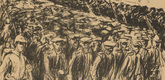 Max Liebermann. Entry of the Russians (Die Russen...marschieren) (in-text plate, p. 13) from the periodical Kriegszeit. K&uuml;nstlerflugbl&auml;tter, vol. 1, no. 4 (23 Sept 1914). 1914