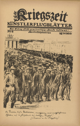 Max Liebermann. Entry of the Russians (Die Russen...marschieren) (in-text plate, p. 13) from the periodical Kriegszeit. K&uuml;nstlerflugbl&auml;tter, vol. 1, no. 4 (23 Sept 1914). 1914