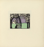 Vasily Kandinsky. Two Women in Moonlit Landscape (Zwei Frauen in Mondlandschaft) (plate, folio 12) from Kl&auml;nge (Sounds). (1913)