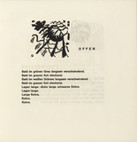 Vasily Kandinsky. Vignette next to "Open" (Vignette bei "Offen") (headpiece, folio 14) from Kl&auml;nge (Sounds). (1913)