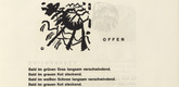 Vasily Kandinsky. Vignette next to "Open" (Vignette bei "Offen") (headpiece, folio 14) from Kl&auml;nge (Sounds). (1913)