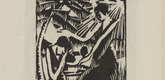 Walter O. Grimm. Annunciation (Verk&uuml;ndigung) (plate, number 2) from the periodical Der schwarze Turm, vol. 1, no. 1 (Feb 1919). 1919