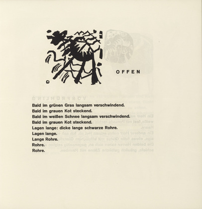 Vasily Kandinsky. Vignette next to "Open" (Vignette bei "Offen") (headpiece, folio 14) from Kl&auml;nge (Sounds). (1913)