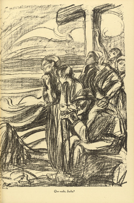 Dora Hitz. Quo vadis, Italia? (plate, p. 161) from the periodical Kriegszeit. K&uuml;nstlerflugbl&auml;tter, vol. 1, no. 40 (27 May 1915). 1915