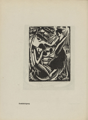 Walter O. Grimm. Annunciation (Verk&uuml;ndigung) (plate, number 2) from the periodical Der schwarze Turm, vol. 1, no. 1 (Feb 1919). 1919