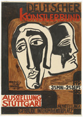 Karl Schmidt-Rottluff. Poster for the Deutscher K&uuml;nstlerbund Exhibition in Stuttgart. 1930