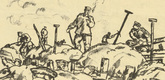 Erich B&uuml;ttner. In the Sign of the Spade (Im Zeichen der Schippe) (plate, p. 162) from the periodical Kriegszeit. K&uuml;nstlerflugbl&auml;tter, vol. 1, no. 40 (27 May 1915). 1915