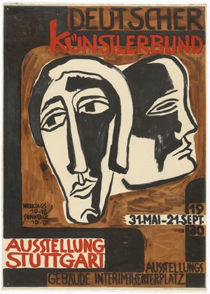 Karl Schmidt-Rottluff. Poster for the Deutscher K&uuml;nstlerbund Exhibition in Stuttgart. 1930