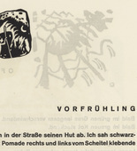 Vasily Kandinsky. Vignette next to "Early Spring" (Vignette bei "Vorfr&uuml;hling") (headpiece, folio 14, verso) from Kl&auml;nge (Sounds). (1913)