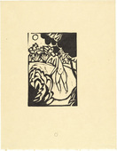 Ernst Ludwig Kirchner. The Canoness in the Lake (Das Stiftsfr&auml;ulein im See) from the illustrated book  Das Stiftsfr&auml;ulein und der Tod (The Canoness and Death). (1912, published 1913)