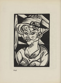 Georg Tappert. Head (Kopf) (plate, page 10) from the periodical Der schwarze Turm, vol. 1, no. 3 (July 1919). 1919
