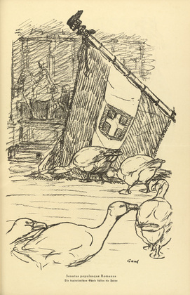 August Gaul. Senatus Populusque Romanus (plate, p. 165) from the periodical Kriegszeit. K&uuml;nstlerflugbl&auml;tter, vol. 1, no. 41 (27 May 1915). 1915