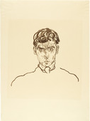 Egon Schiele. Portrait of Paris von G&uuml;tersloh (Bildnis Paris von G&uuml;tersloh) from The Graphic Work of Egon Schiele (Das Graphische Werk von Egon Schiele). (1918, published 1922)