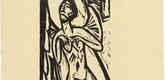 Ernst Ludwig Kirchner. Dying Old Maid (Sterbendes altes Fr&auml;ulein) from the illustrated book Das Stiftsfr&auml;ulein und der Tod (The Canoness and Death). (1912, published 1913)
