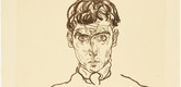 Egon Schiele. Portrait of Paris von G&uuml;tersloh (Bildnis Paris von G&uuml;tersloh) from The Graphic Work of Egon Schiele (Das Graphische Werk von Egon Schiele). (1918, published 1922)