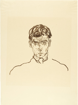 Egon Schiele. Portrait of Paris von G&uuml;tersloh (Bildnis Paris von G&uuml;tersloh) from The Graphic Work of Egon Schiele (Das Graphische Werk von Egon Schiele). (1918, published 1922)