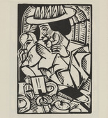 Georg Tappert. In the Caf&eacute; (Im Caf&eacute;) (plate, page 12) from the periodical Der schwarze Turm, vol. 1, no. 3 (July 1919). 1919
