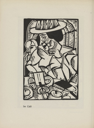 Georg Tappert. In the Caf&eacute; (Im Caf&eacute;) (plate, page 12) from the periodical Der schwarze Turm, vol. 1, no. 3 (July 1919). 1919