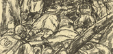 Erich B&uuml;ttner. In the Argonne Forest (Im Argonner Wald) (plate, p. 168) from the periodical Kriegszeit. K&uuml;nstlerflugbl&auml;tter, vol. 1, no. 42 (2 June 1915). 1915