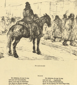 Hans Meid. Street Watch (Stra&szlig;enwache) (headpiece, p. 170) from the periodical Kriegszeit. K&uuml;nstlerflugbl&auml;tter, vol. 1, no. 42 (2 June 1915). 1915
