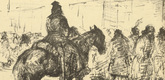 Hans Meid. Street Watch (Stra&szlig;enwache) (headpiece, p. 170) from the periodical Kriegszeit. K&uuml;nstlerflugbl&auml;tter, vol. 1, no. 42 (2 June 1915). 1915