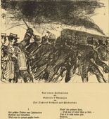Hans Meid. From the Life of a Hero (Aus einem Heldenleben) (headpiece, p. 172) from the periodical Kriegszeit. K&uuml;nstlerflugbl&auml;tter, vol. 1, no. 43 (9 June 1915). 1915