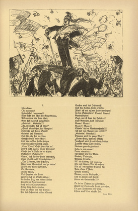 Hans Meid. From the Life of a Hero (Aus einem Heldenleben)  (headpiece, p. 173) from the periodical Kriegszeit. K&uuml;nstlerflugbl&auml;tter, vol. 1, no. 43 (9 June 1915). 1915