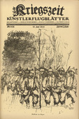 Fritz Rhein. Return in the Rain (R&uuml;ckkehr im Regen) (in-text plate, p. 175) from the periodical Kriegszeit. K&uuml;nstlerflugbl&auml;tter, vol. 1, no. 44 (17 June 1915). 1915