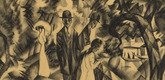 August Macke. Promenade on the Bridge (Spaziergang auf der Br&uuml;cke). 1913