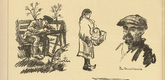 Friedrich Tischler. Sheet of Sketches from Menin (Skizzenblatt aus Menin) (plate, p. 176) from the periodical Kriegszeit. K&uuml;nstlerflugbl&auml;tter, vol. 1, no. 44 (17 June 1915). 1915
