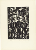 Walter Helbig. Three Men Strolling (Spazierg&auml;nger) from 16 Woodcuts (16 Holzschnitte). 1925, published 1926